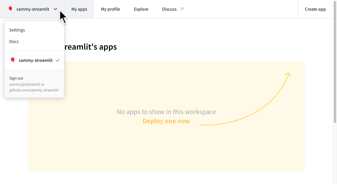 Access your workspace settings